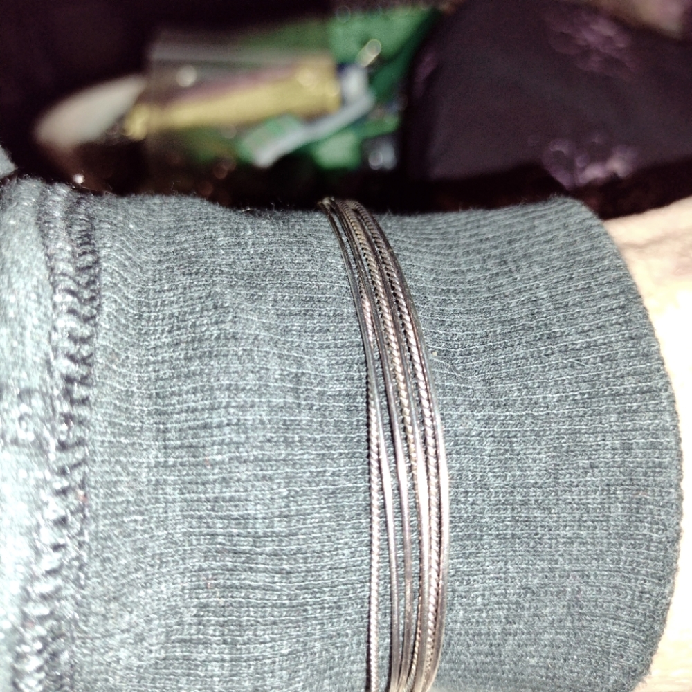 Sterling Silver Multi Strand Artisan Cuff Bracelet